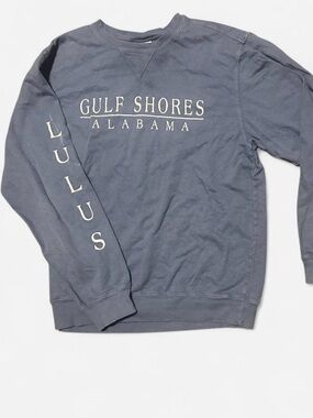 Lulus Gulf Shores Alabama Pullover Sweatshirt - Slate Blue